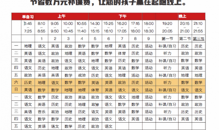 大周作息制-3年多上2250节课